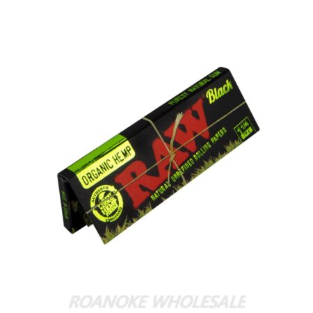 RAW BLACK ORGANIC HEMP 1&1/4 SIZE ROLLING PAPERS 24PCS - Image 2