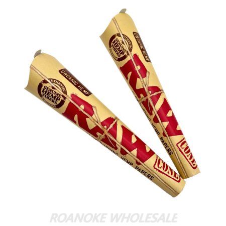 RAW CONE 1&1/4 SIZE ORGANIC HEMP PAPERS 32/6 PACKS - Image 2