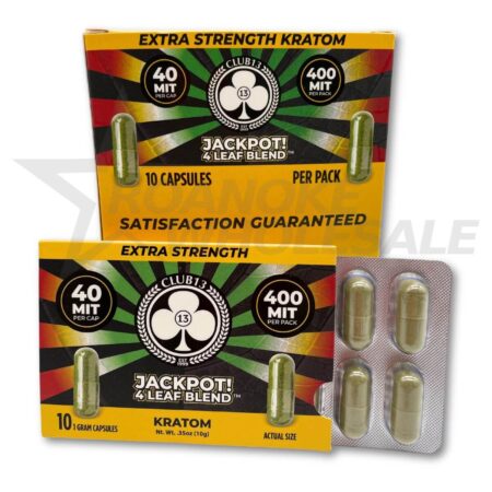 CLUB13 EXTRA STRENGTH KRATOM CAPSULES 6/10 PACKS 40/400 MIT