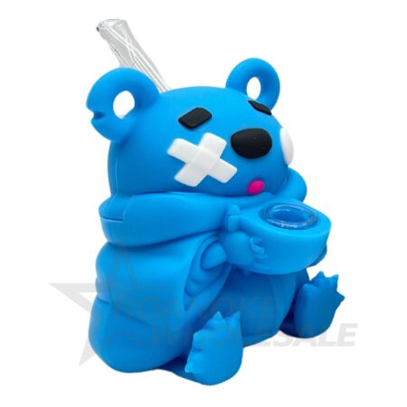 GHOST BEAR SITTING SILICONE WATER PIPE (5") - Image 2